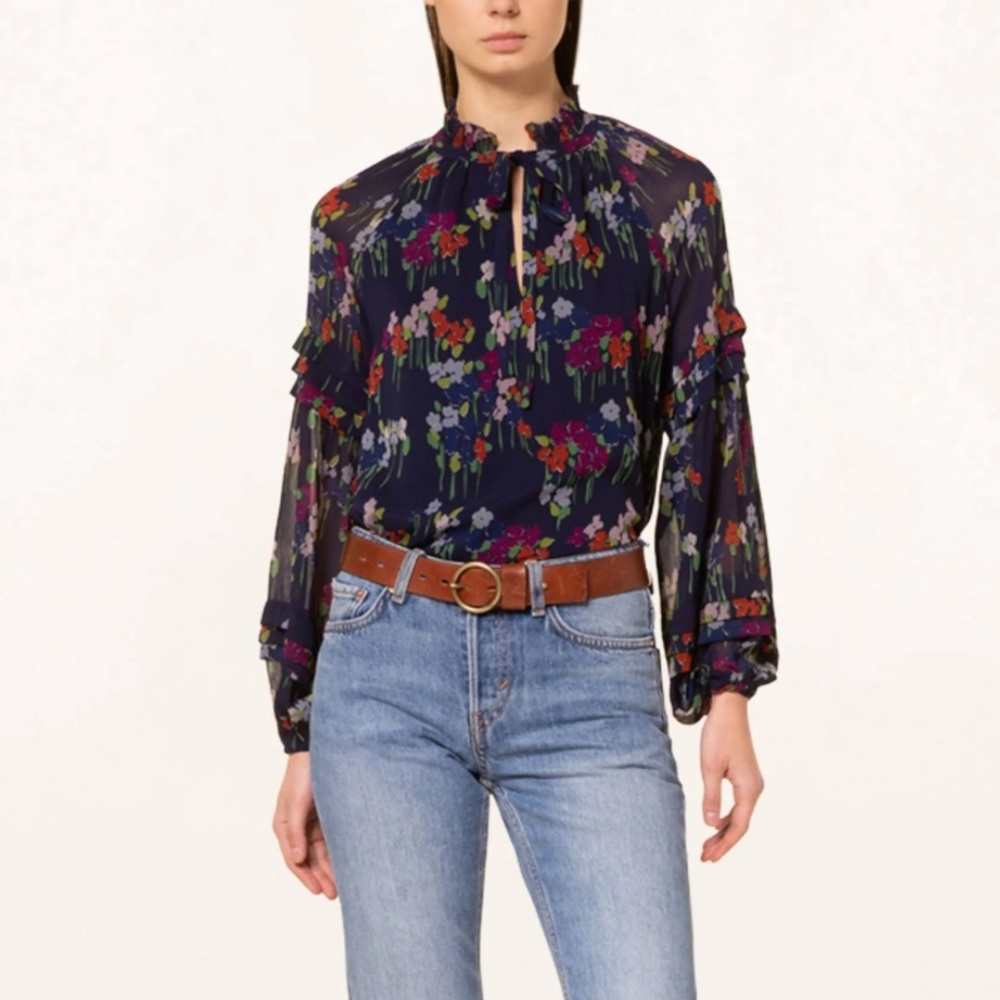 Lauren Ralph Lauren Floral Crinkle Georgette Blouse - Picture 3 of 14